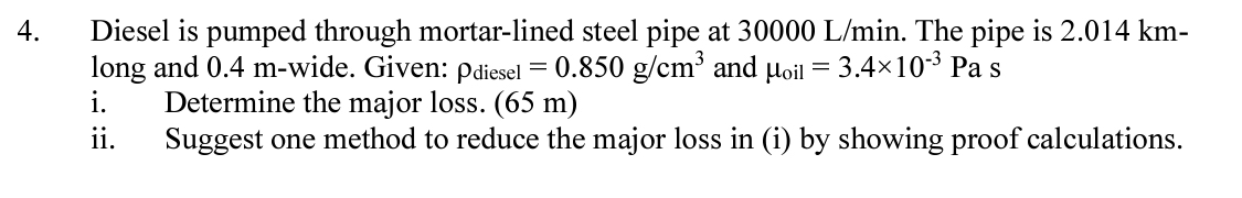 Diesel is pumped through mortar - lined steel