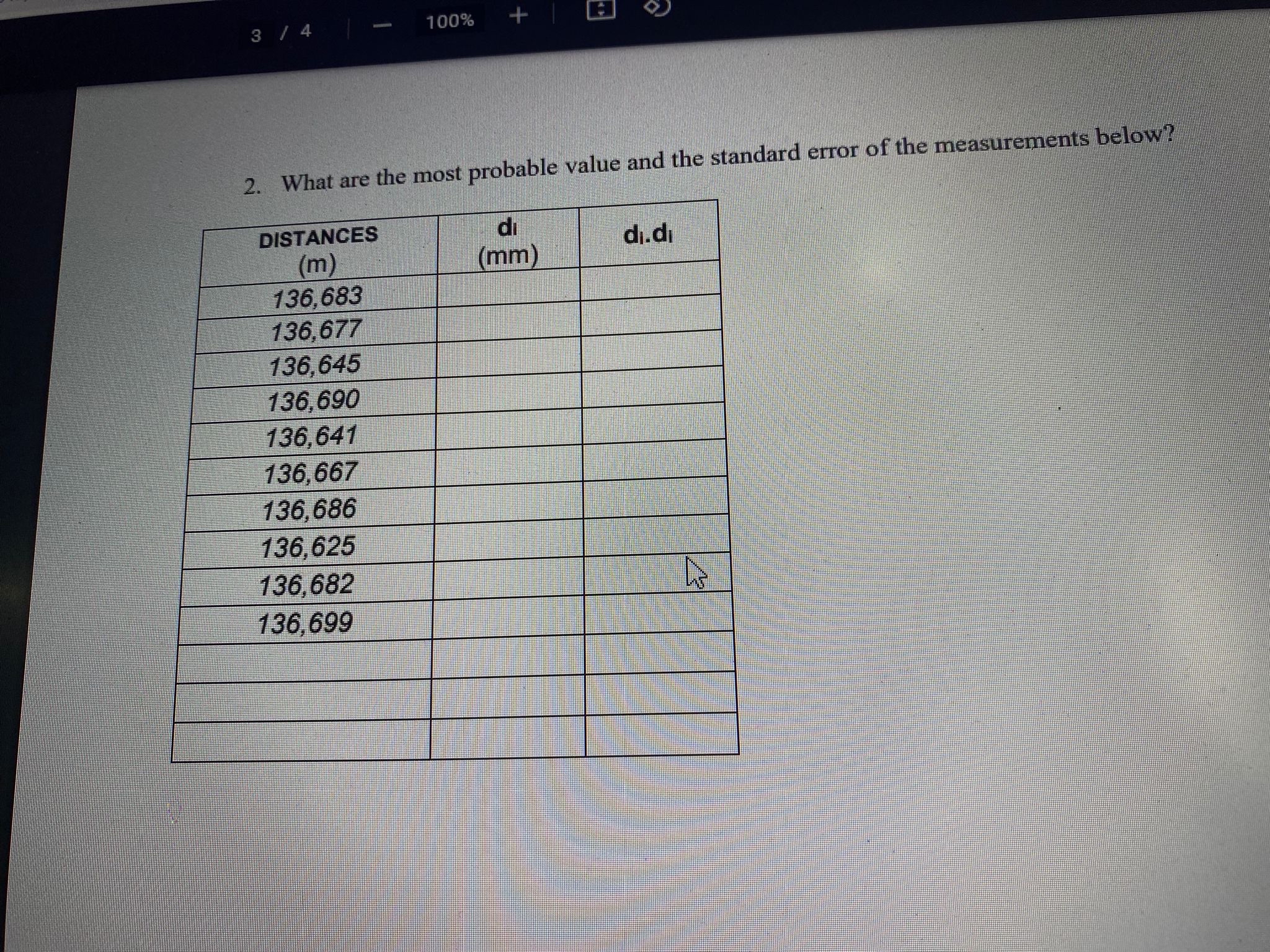 What are the most probable value and the standard