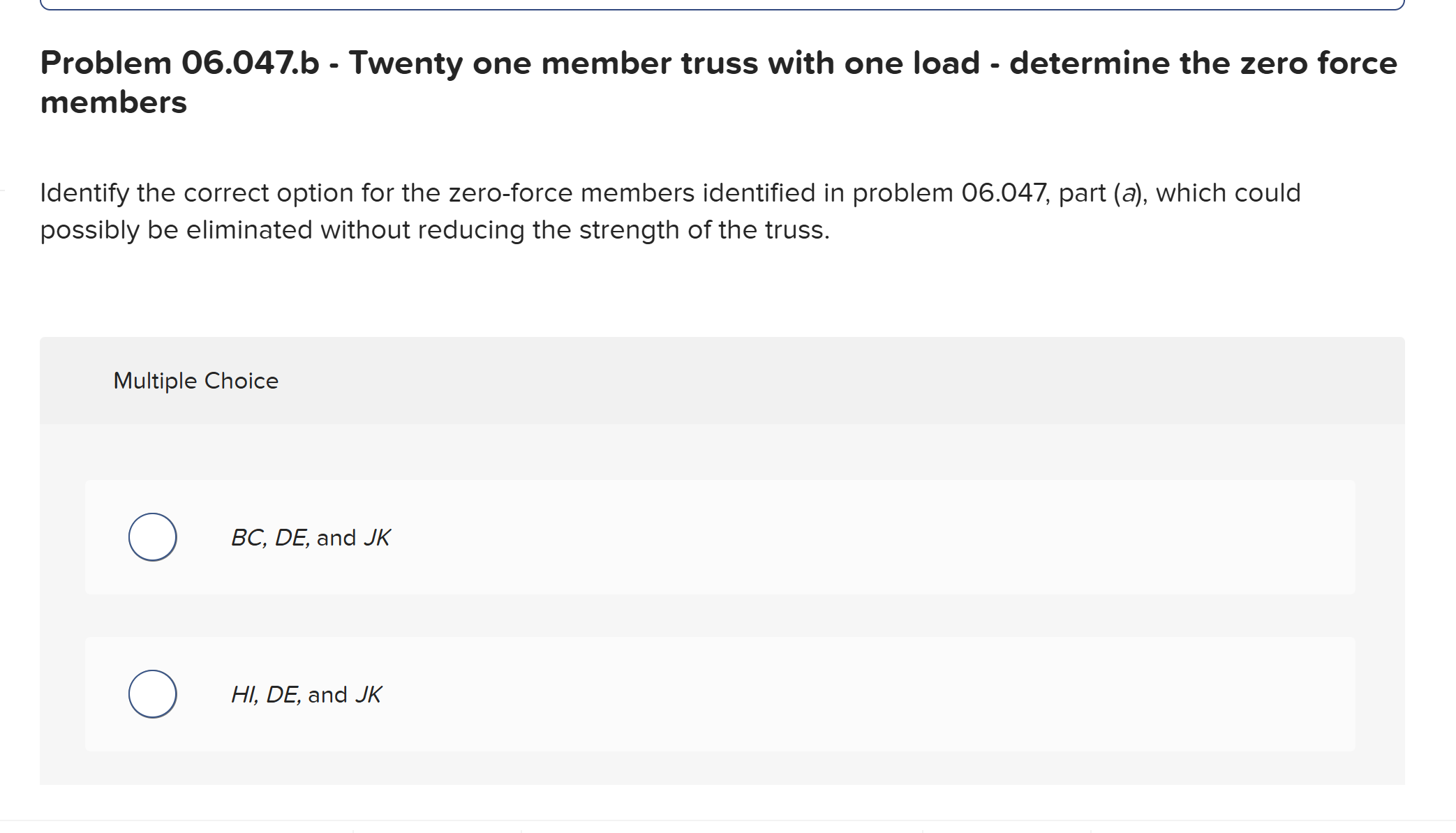 Problem 0 6 . 0 4 7 . b - Twenty one member truss