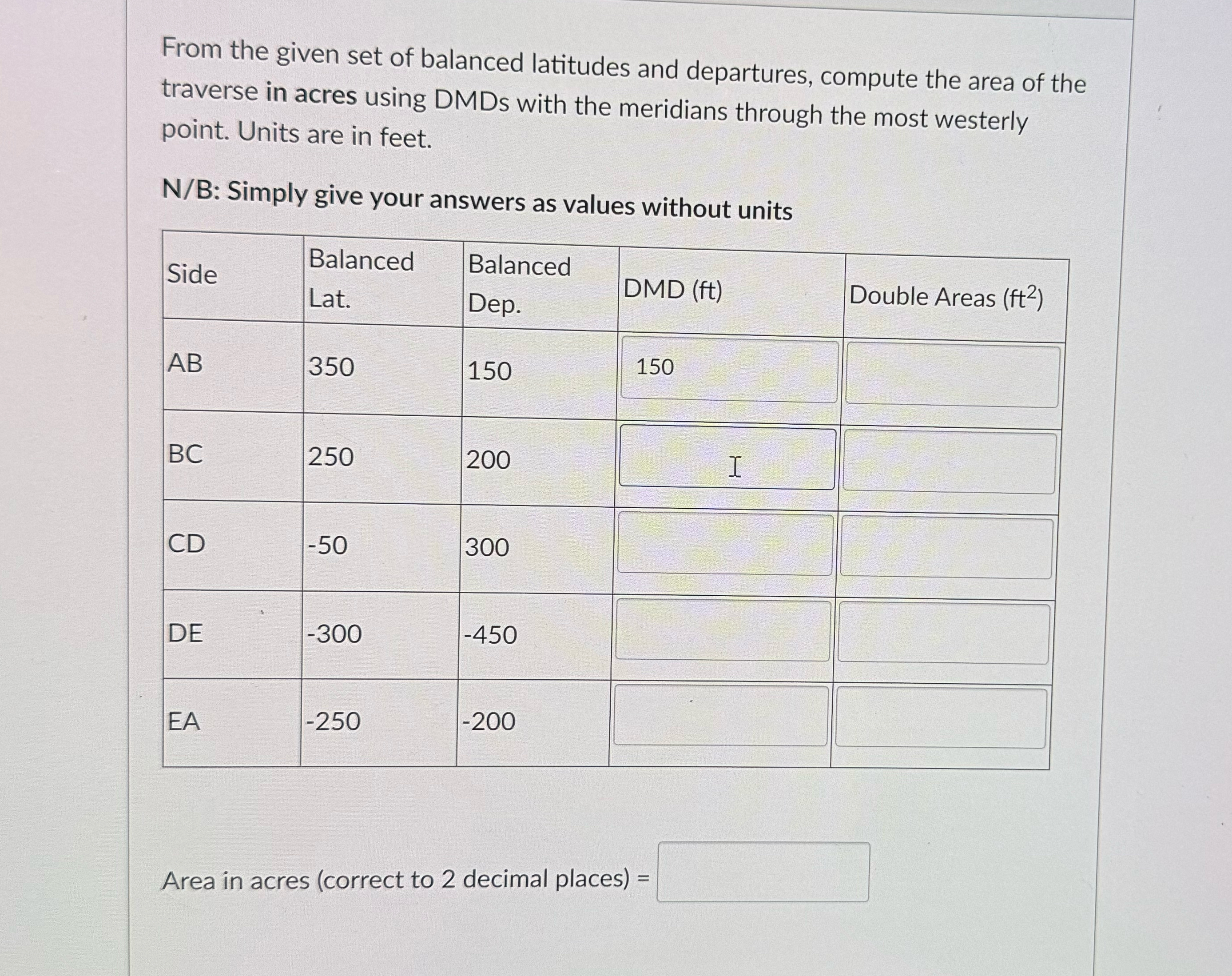 From the given set of balanced latitudes and