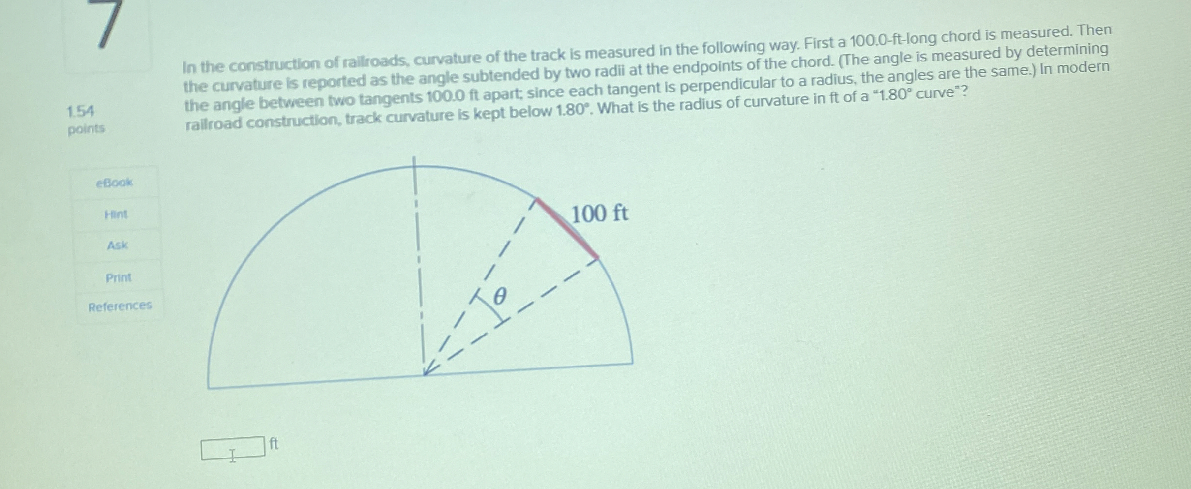 In the construction of rallioads, curvature of