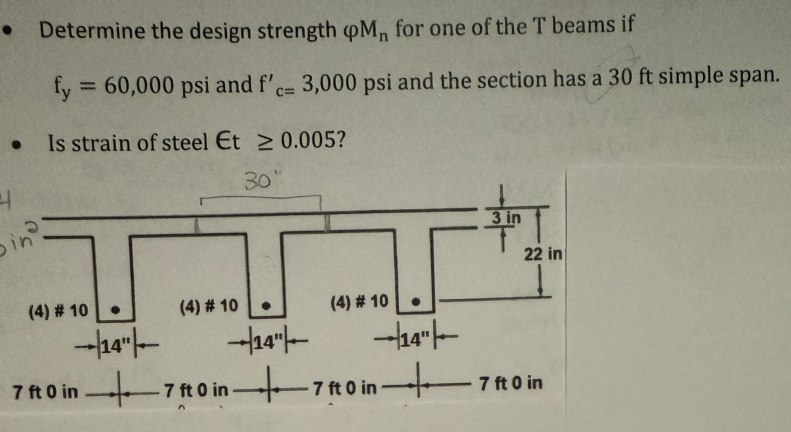Determine the design strength M n for one of the
