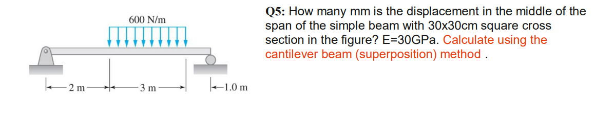 Q 5 : How many m m is the displacement in the