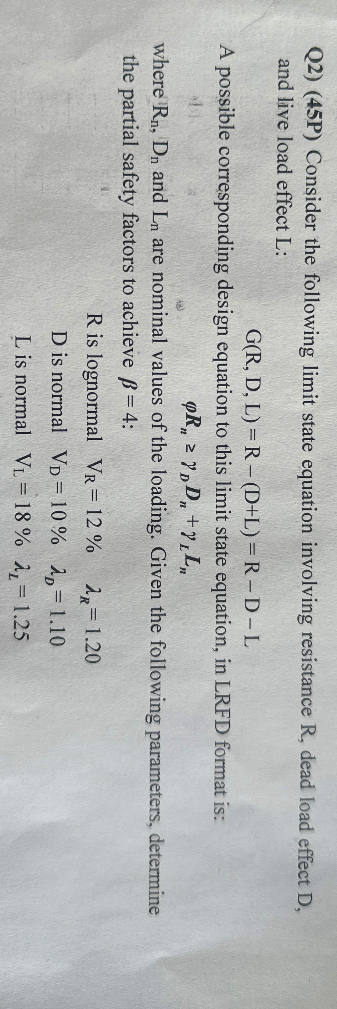 Q 2 ) ( 4 5 P ) Consider the following limit