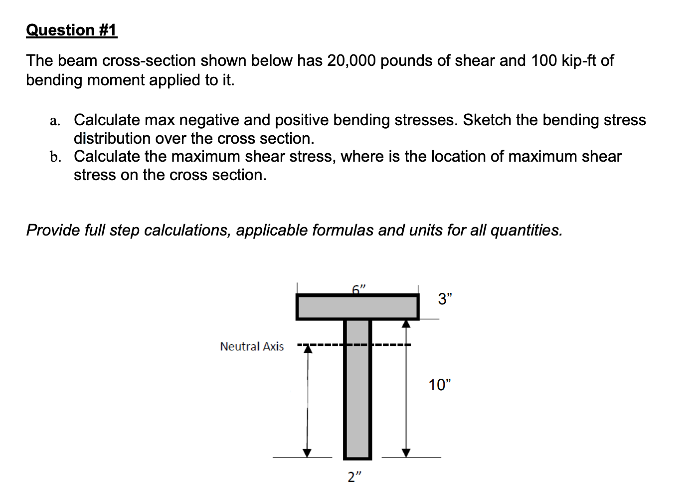 Question # 1 The beam cross - section shown below