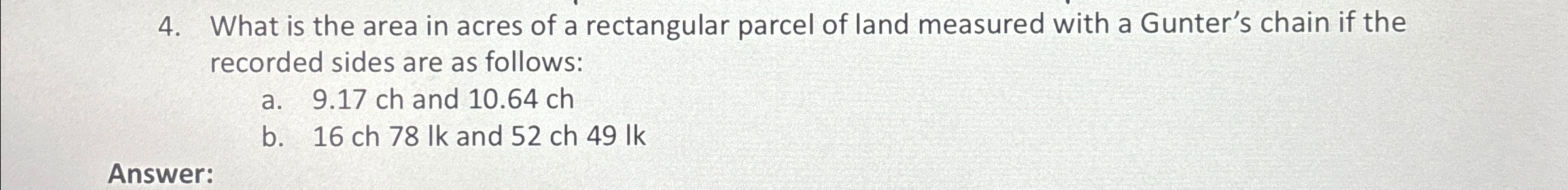 What is the area in acres of a rectangular parcel