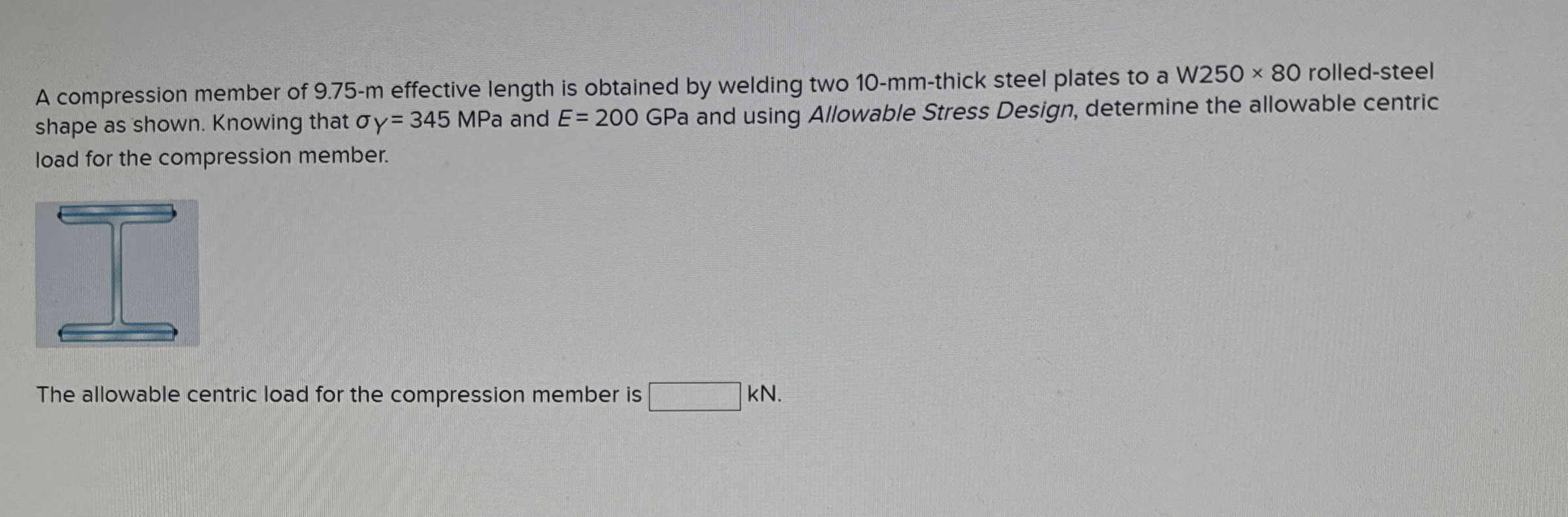 A compression member of 9 . 7 5 - m effective