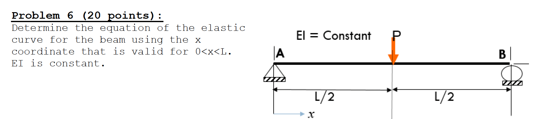 Problem 6 ( 2 0 points ) : Determine the equation