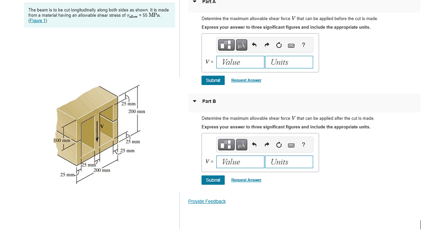 The beam is to be cut longitudinally along both