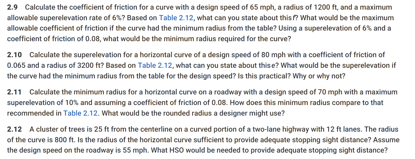 2 . 9 Calculate the coefficient of friction for a