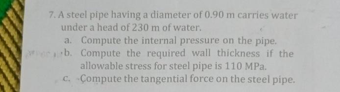 A steel pipe having a diameter of 0 . 9 0 m
