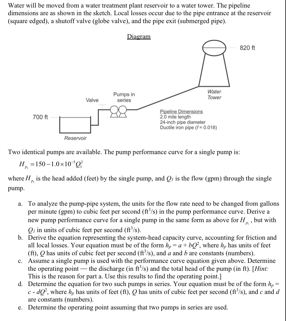 Water will be moved from a water treatment plant