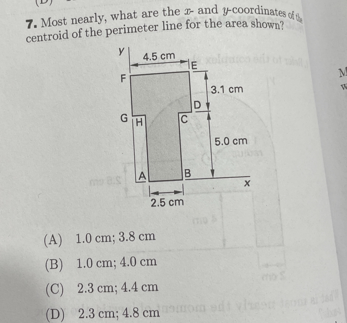 Most nearly, what are the x - and y - coordinates