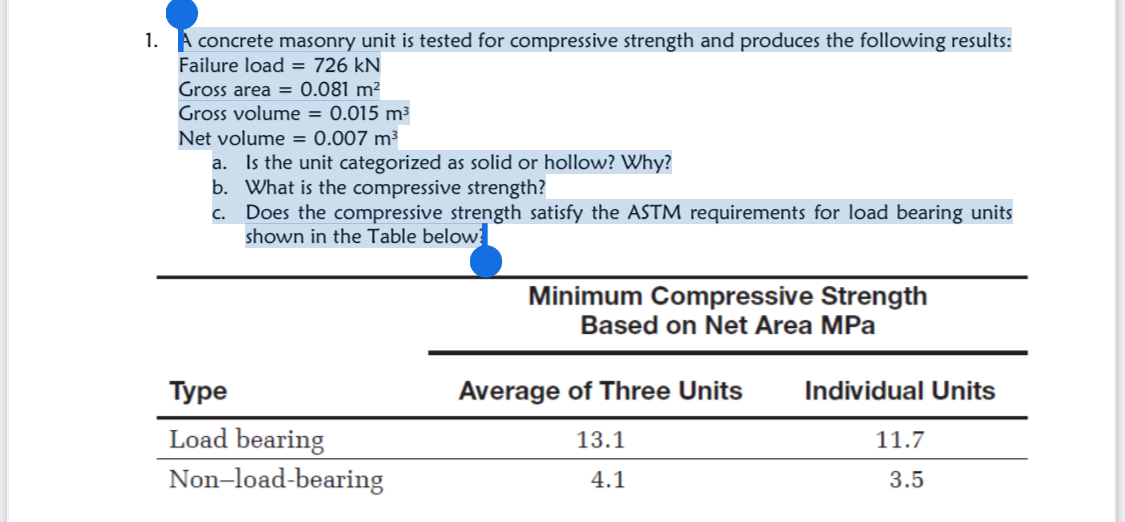 A concrete masonry unit is tested for compressive