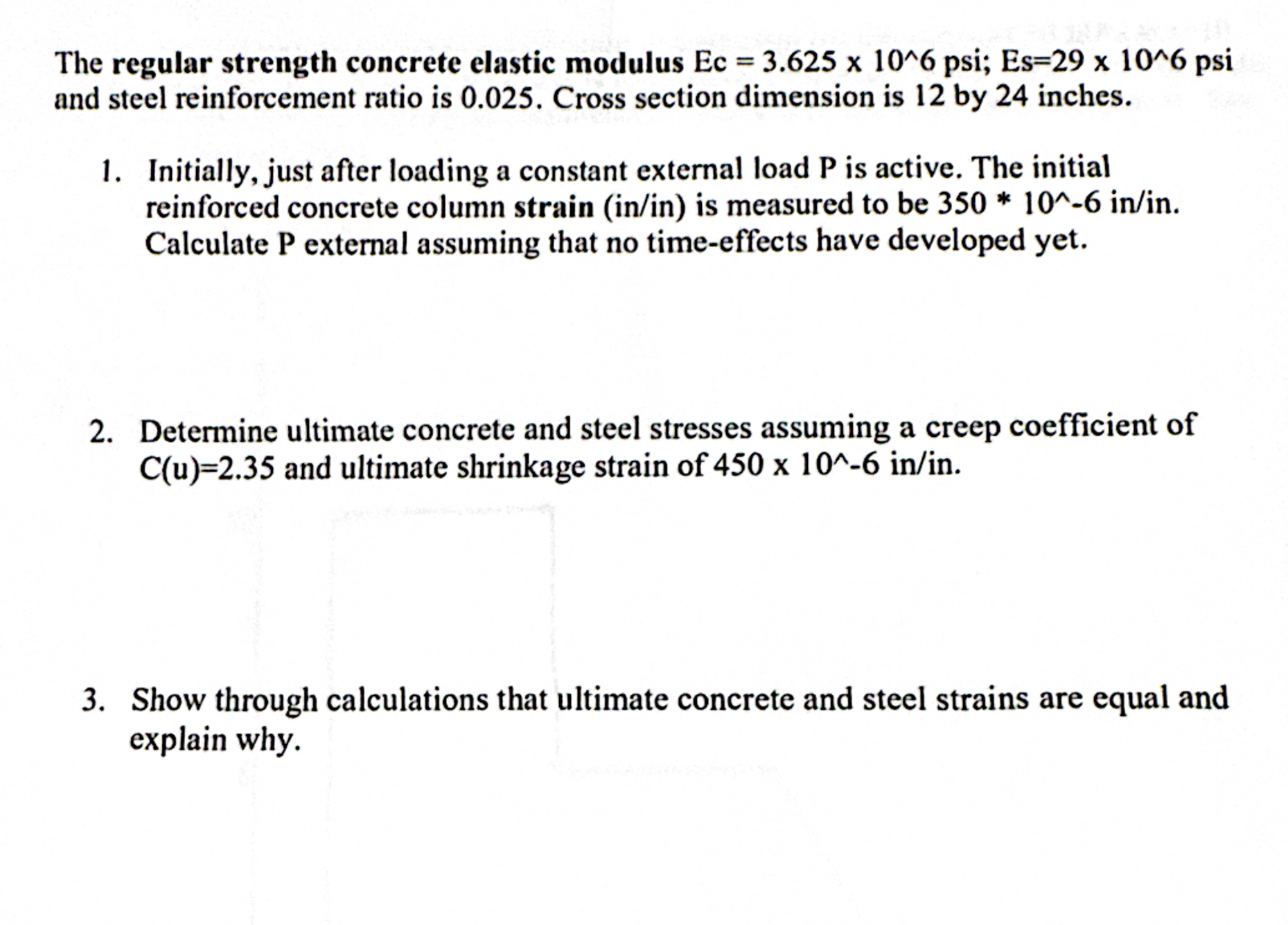The regular strength concrete elastic modulus E c