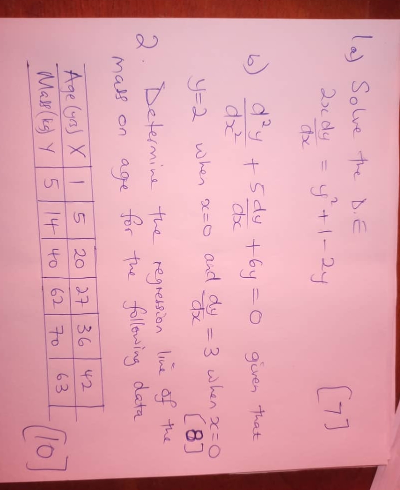 ( a ) Solve the D * E 2 x d y d x = y 2 + 1 - 2 y