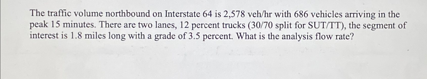 The traffic volume northbound on Interstate 6 4