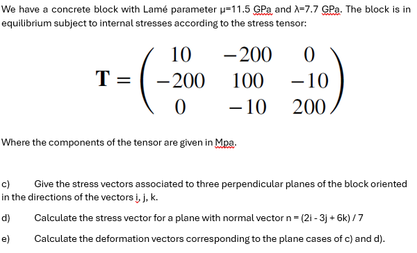 We have a concrete block with Lame parameter = 1