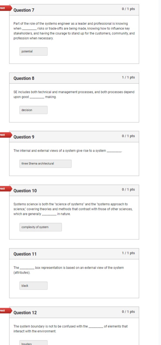 Question 7 Part of the role of the systems