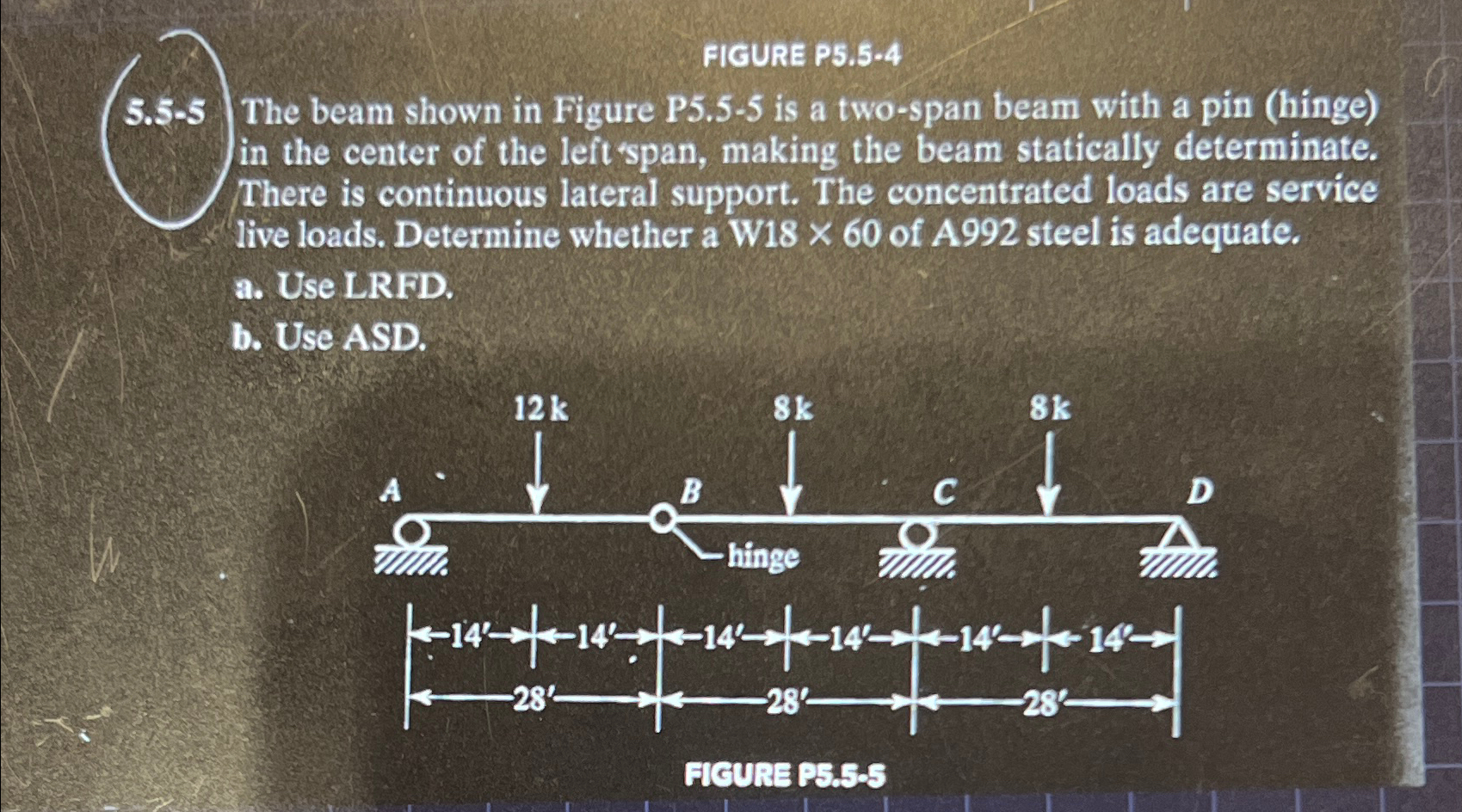 FIGURE P 5 . 5 - 4 5 . 5 - 5 The beam shown in