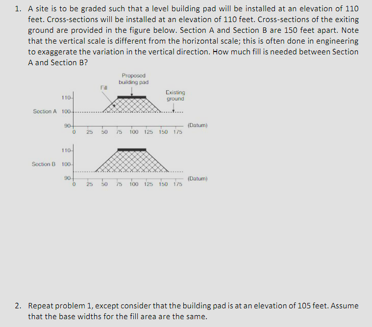 A site is to be graded such that a level building