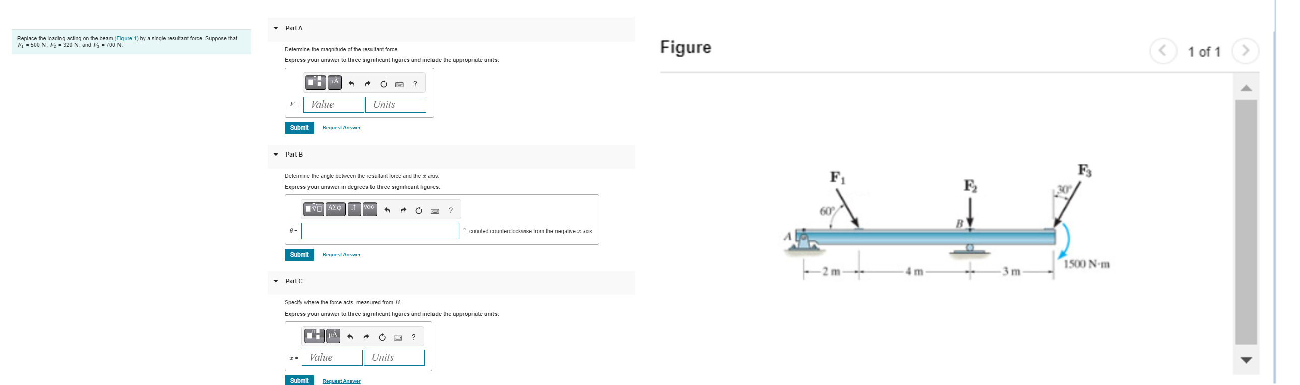 Figure Part B Determine the angle between the