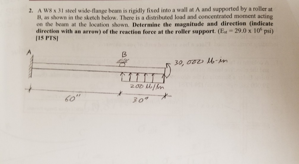 A W 8 3 1 steel wide - flange beam is rigidly