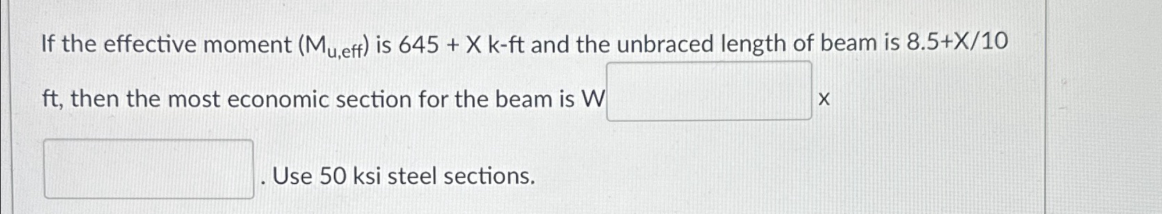 If the effective moment ( M u , e f f ) is 6 4 5