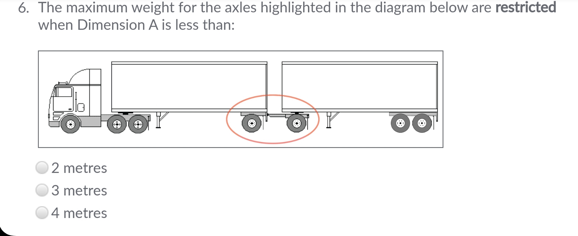 The maximum weight for the axles highlighted in