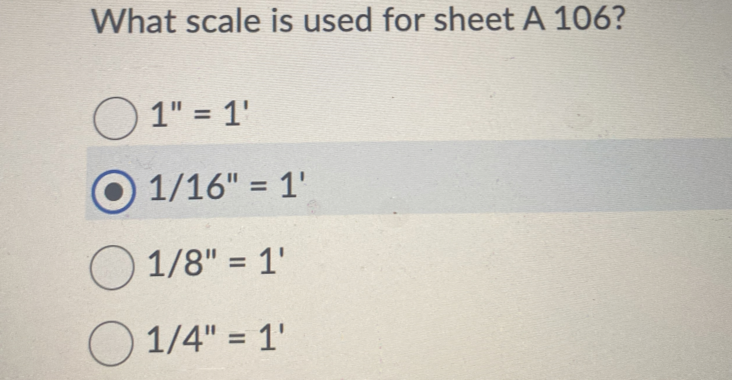 What scale is used for sheet A 1 0 6 ? 1 ' ' = 1