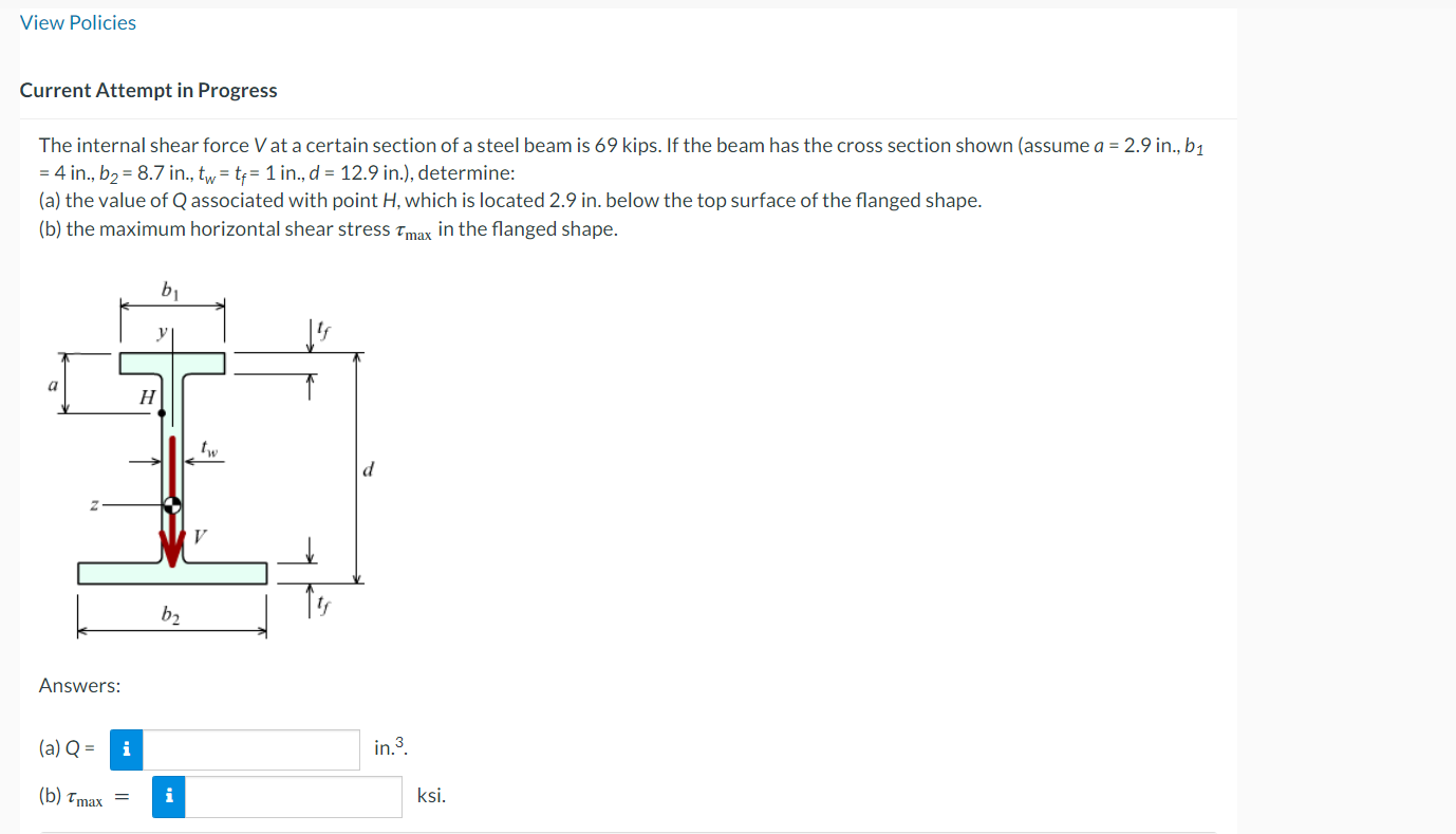 Current Attempt in Progress The internal shear