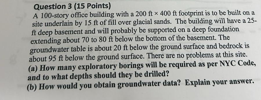 Question 3 ( 1 5 Points ) A 1 0 0 - story office