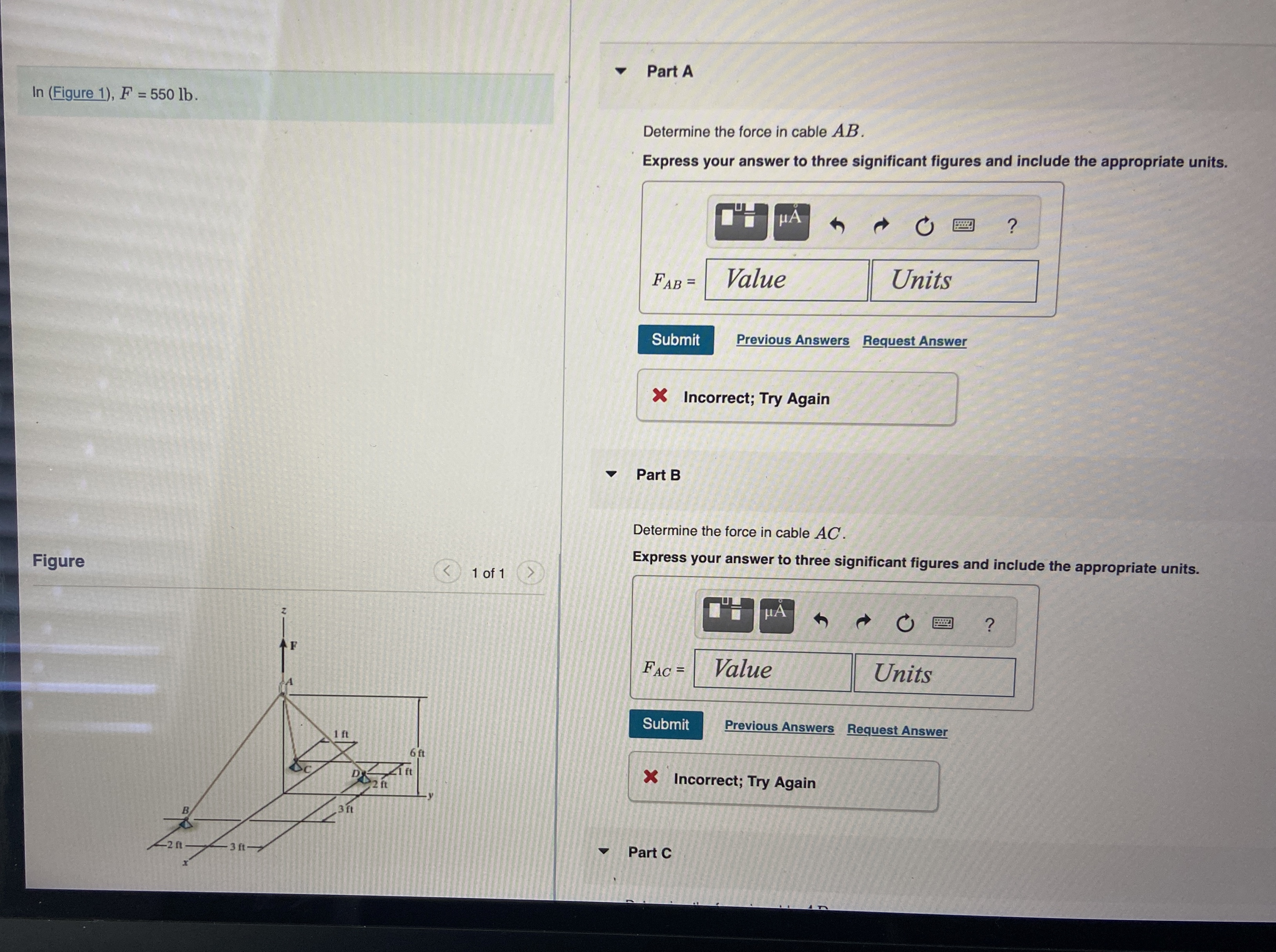 In ( Figure 1 ) , F = 5 5 0 l b . Figure 1 of 1