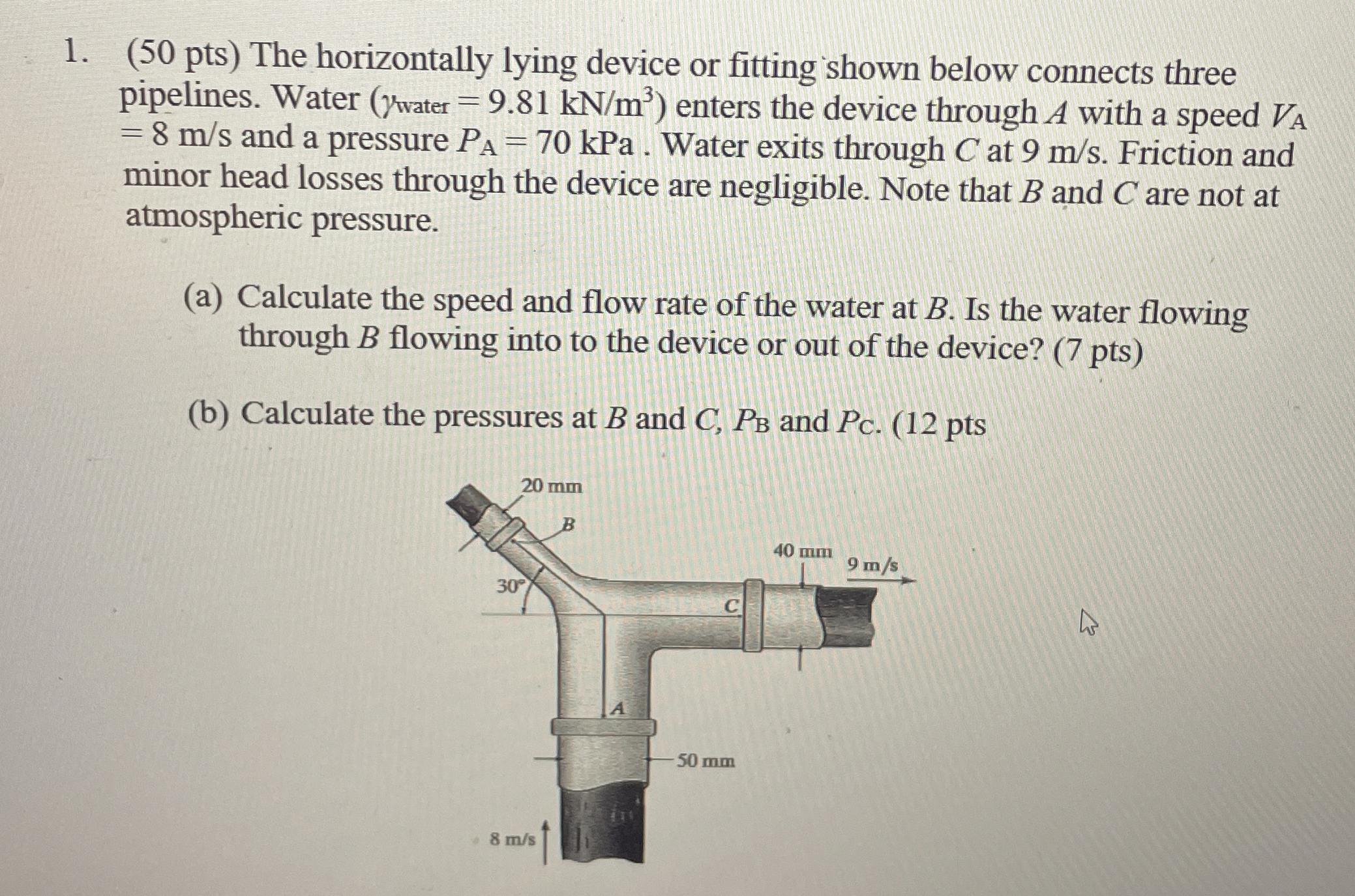 ( 5 0 pts ) The horizontally lying device or