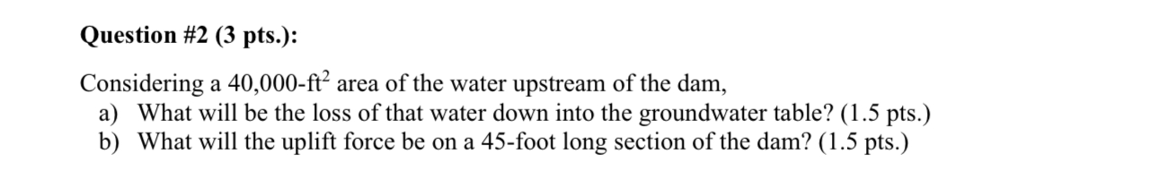 Question # 2 ( 3 pts . ) : Considering a 4 0 , 0