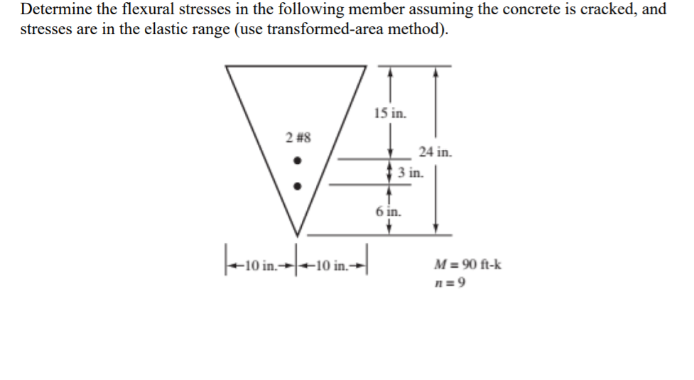 Problem 2 ) Determine the flexural stresses in