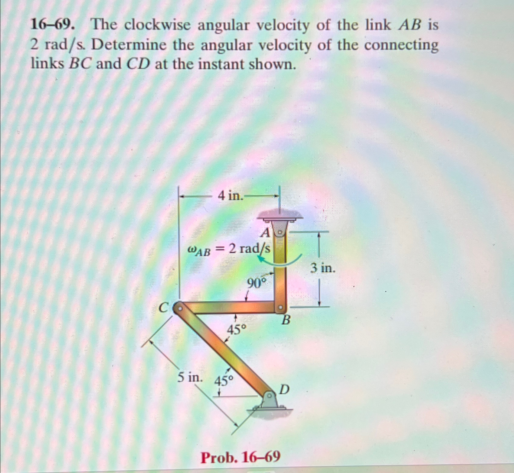1 6 - 6 9 . The clockwise angular velocity of the