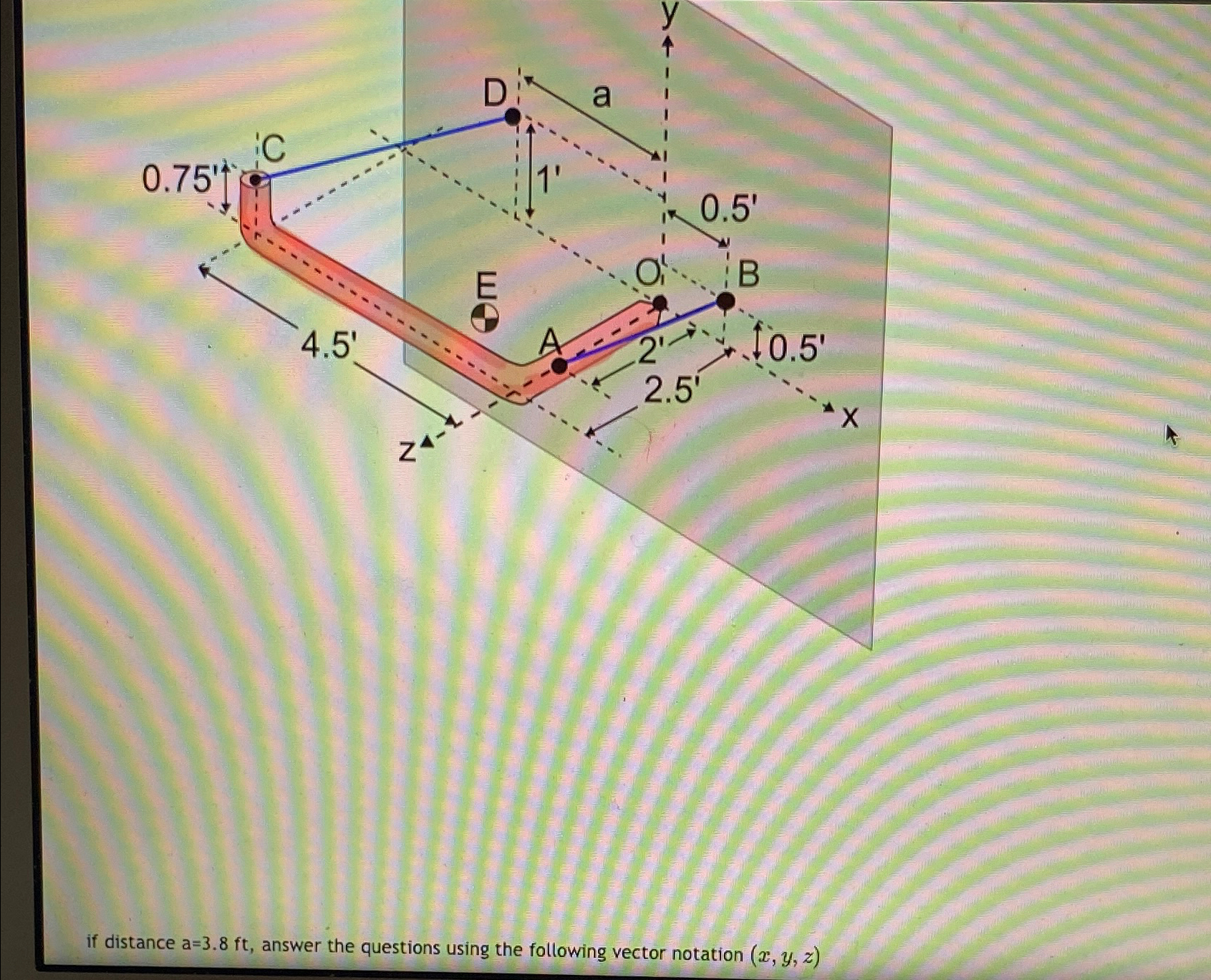 if distance a = 3 . 8 f t , answer the questions