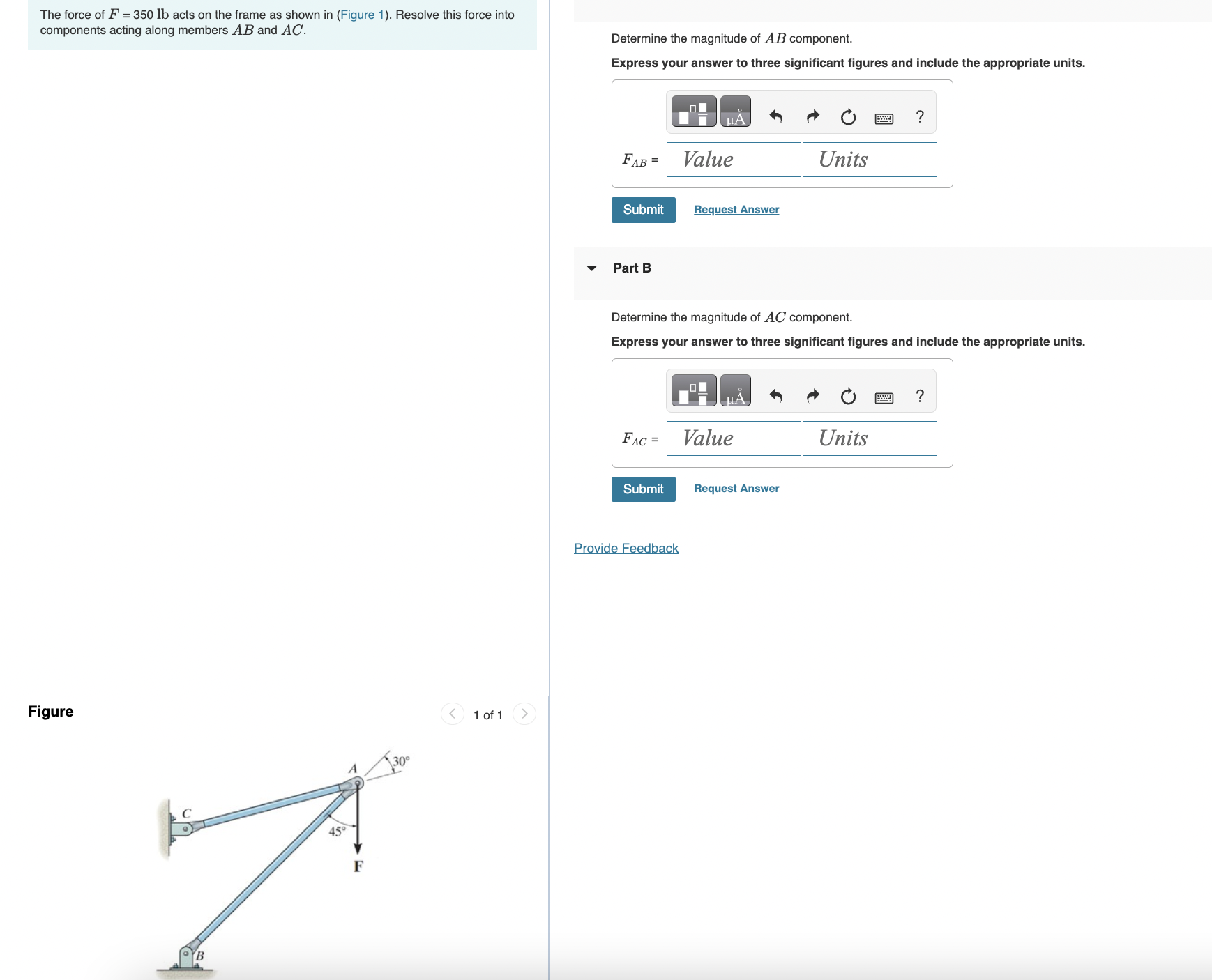 resolve this force into components