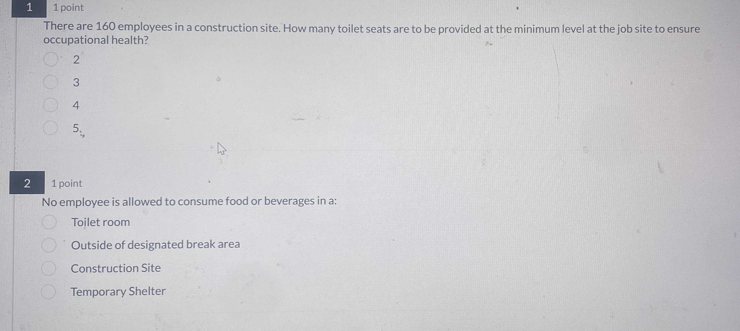 1 1 point There are 1 6 0 employees in a