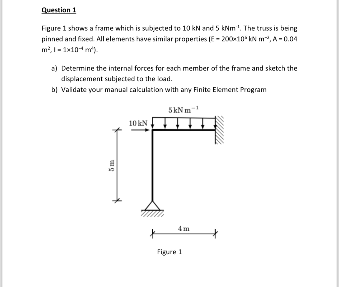 Question 1 Figure 1 shows a frame which is