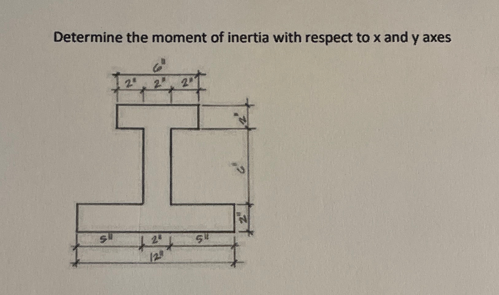 Determine the moment of inertia with respect to x