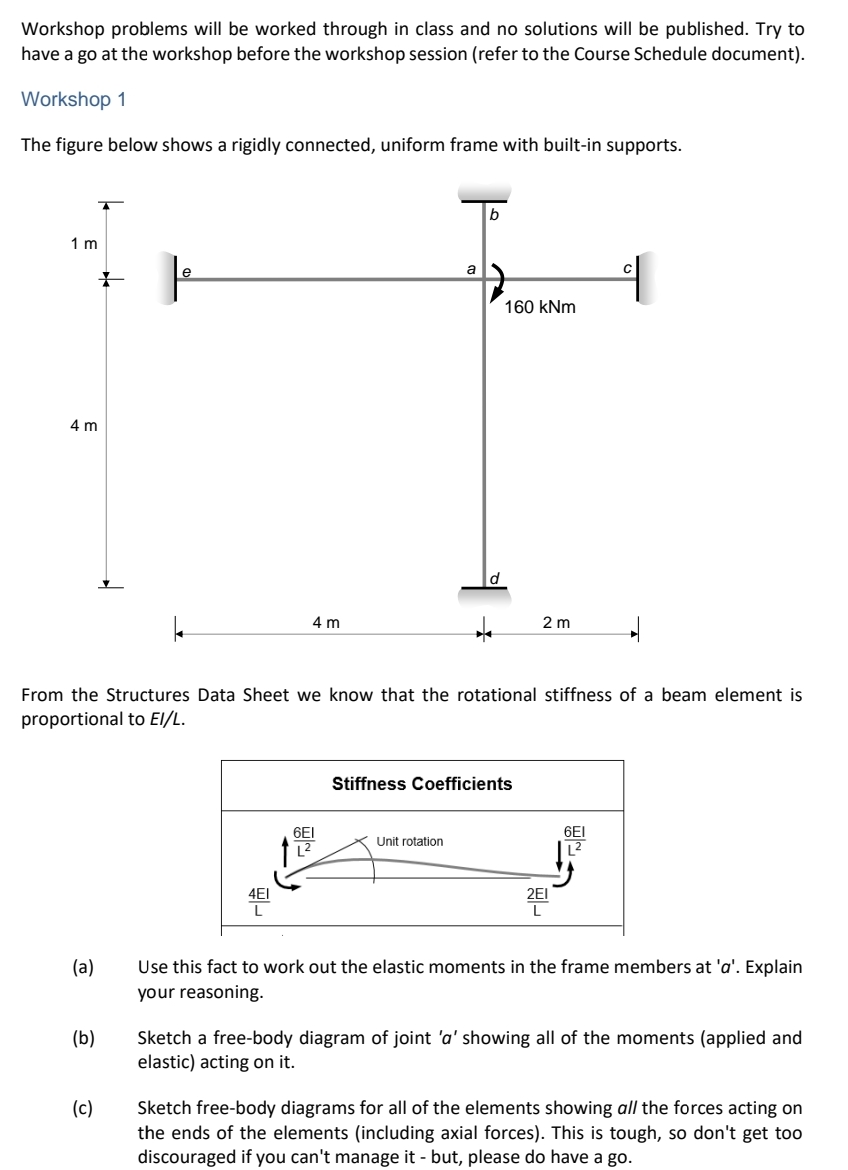 how to solve Workshop 1 The figure below shows a