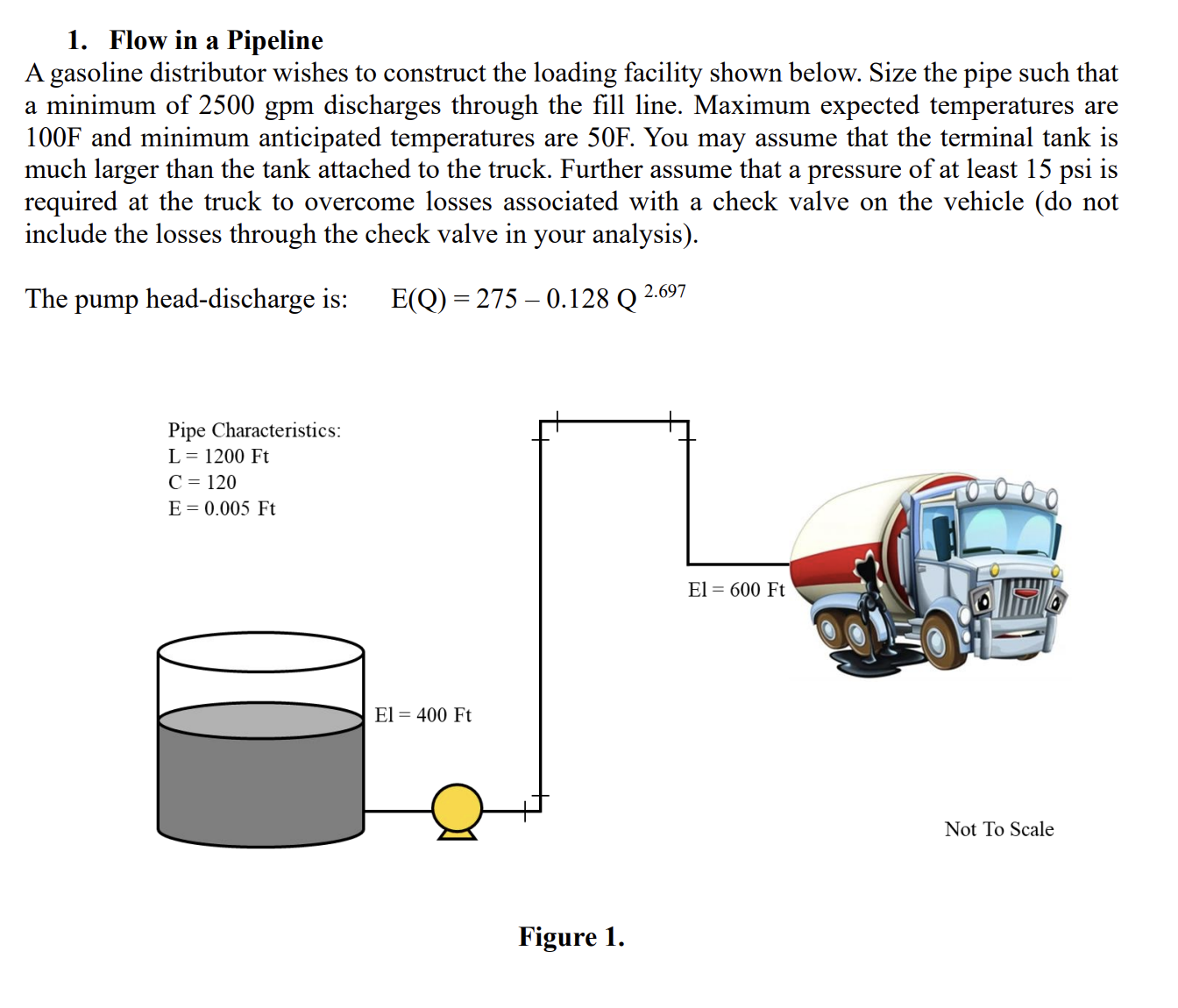 Flow in a Pipeline A gasoline distributor wishes