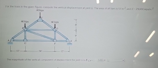 For the truss in the given figure, compute the