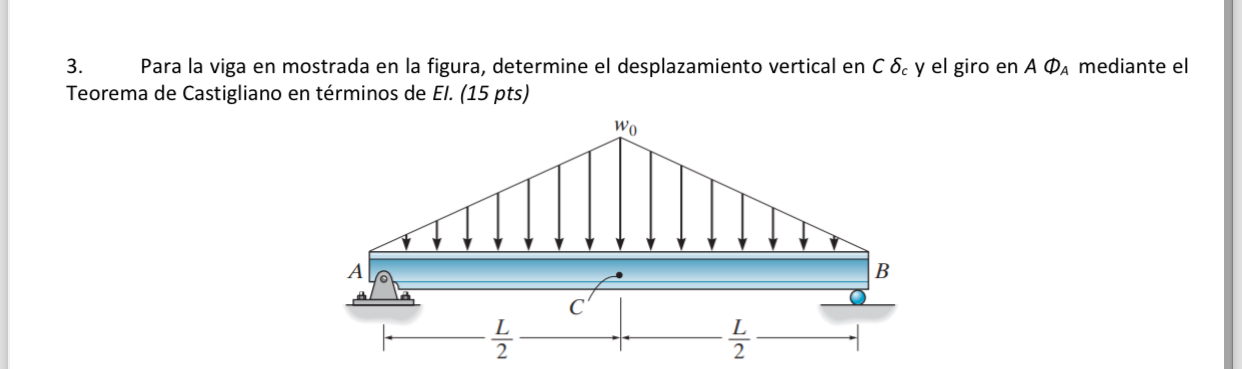 Para la viga en mostrada en la figura, determine
