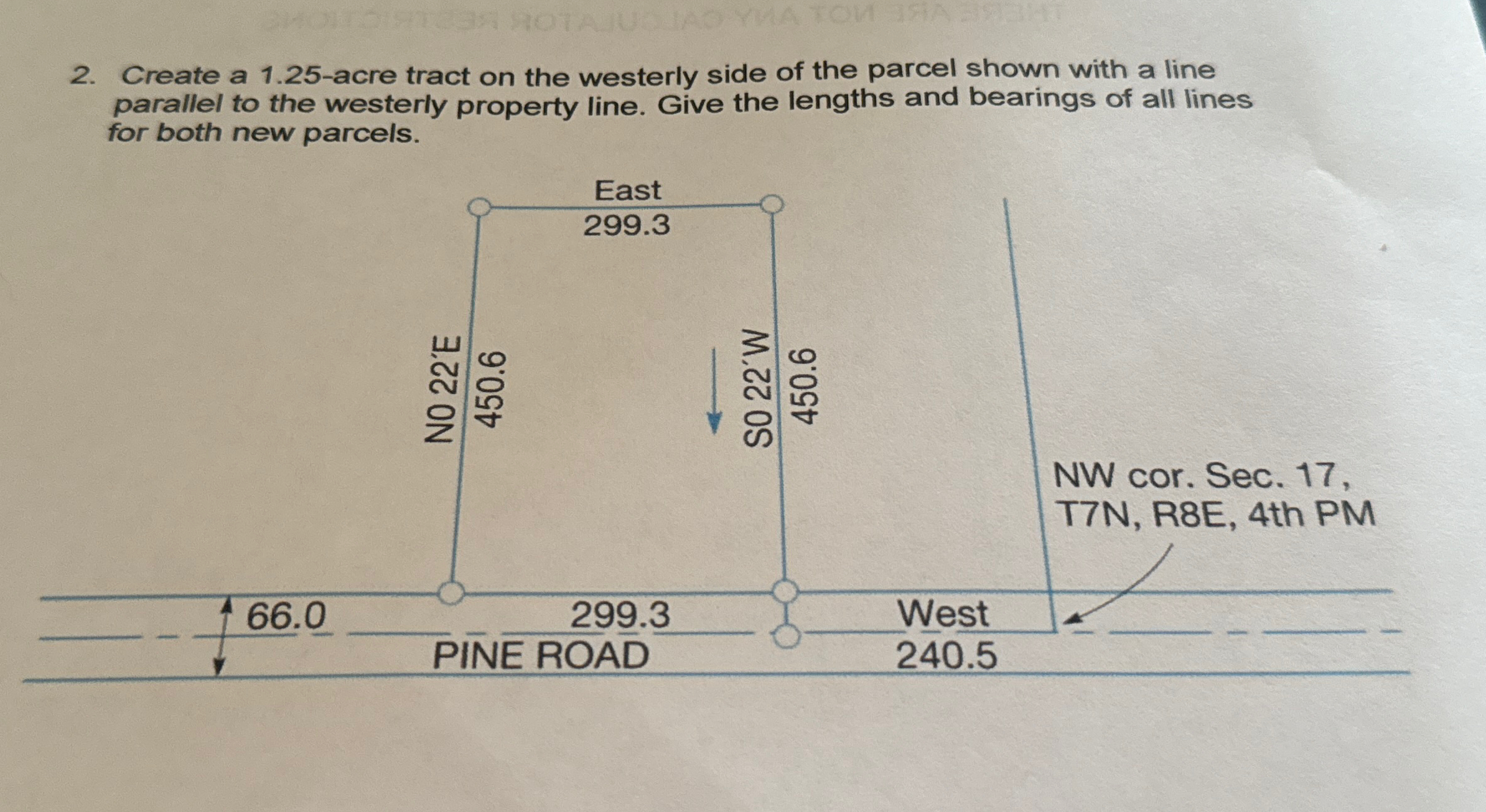 Create a 1 . 2 5 - acre tract on the westerly
