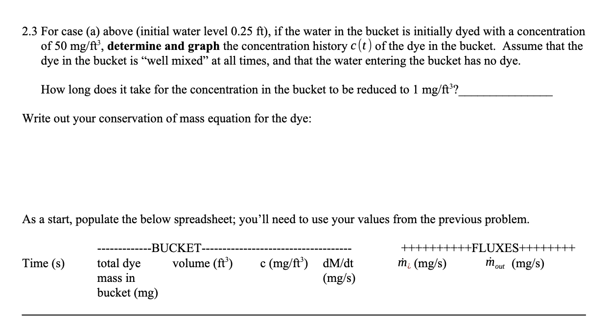 2 . 2 Now, fill the bucket with that flow rate.