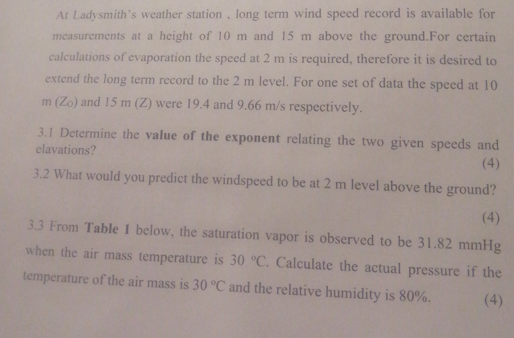 At Ladysmith's weather station, long term wind
