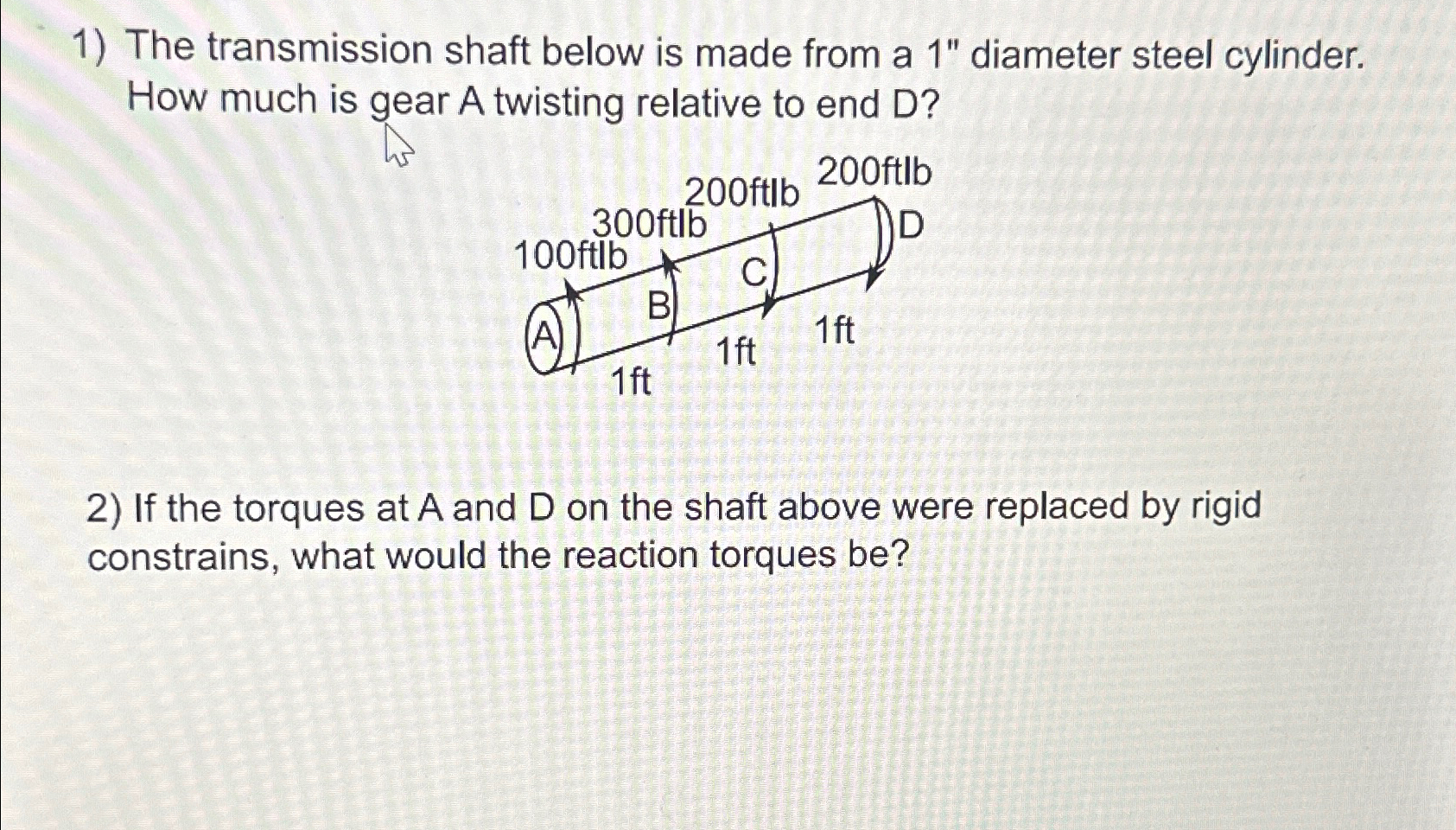 The transmission shaft below is made from a 1 "
